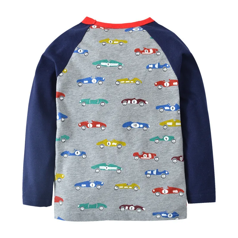 Children's t shirts cotton baby boys tops new arrival long sleeve knitted fashion autumn hot selling kids cars top | Детская одежда