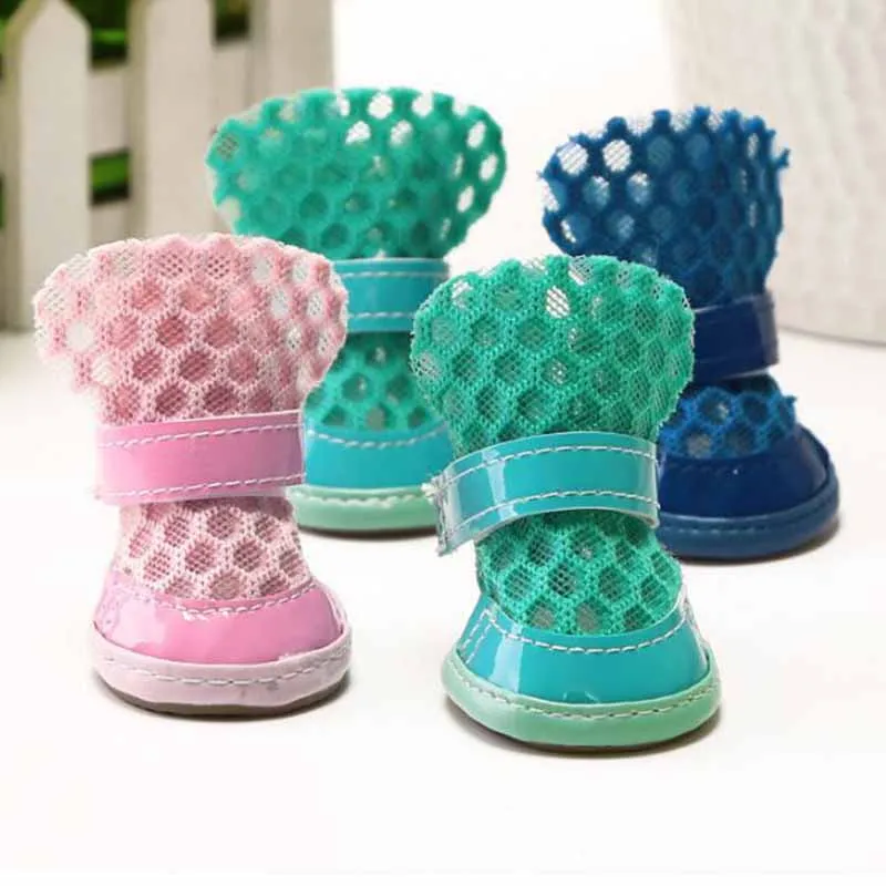 

Pet shoes dog shoes summer breathable comfortable mesh sandals Teddy Bomeibi bear small dog feet set pet supplies