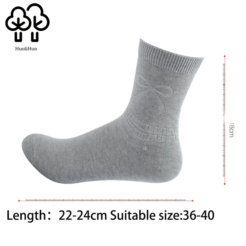 5 пар женские хлопковые носки с бантом Забавные милые однотонные модные