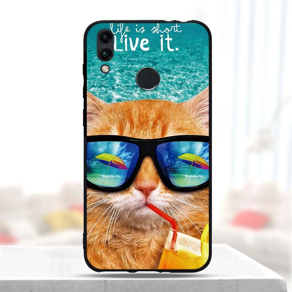 Чехол для Huawei Honor 8C мягкий силиконовый чехол с узором телефона 8c защитный 8 c Чехлы