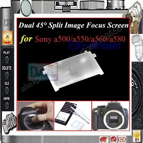 

Dual 45 degree Split Image Focus Focusing Screen For Sony a500/a550/a560/a580 PR136
