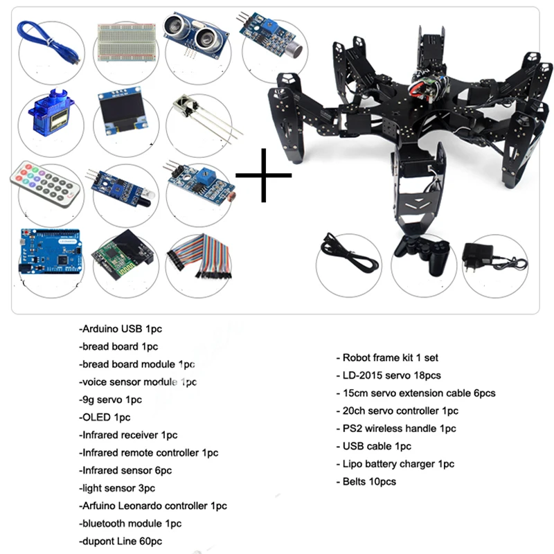 CR-6 шестиногий робот-паук Hexapod Robtics с 20CH контроллером сервопривод Arduino робот-игрушка