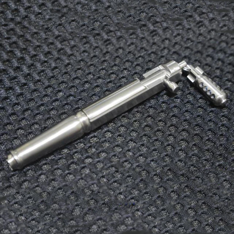 

EDC Outdoor Pocket Tool Original Bomb Handmade Brass Pure Titanium Self-illuminating Swiss Tritium Gas Tube Keychain