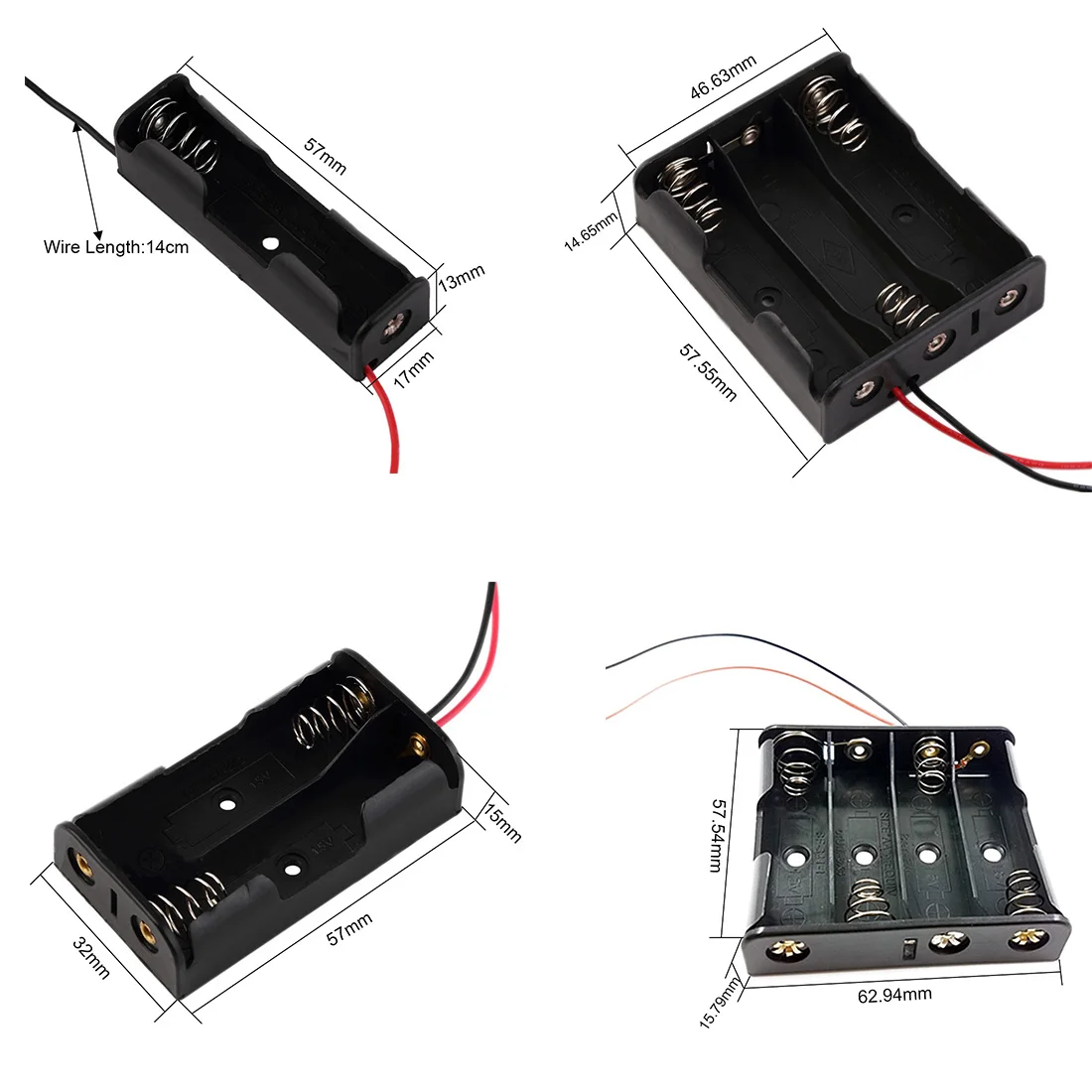 1 шт. Батарейный держатель для 1/2/3 шт АА 5 В коробка хранения сухих батарей длинный