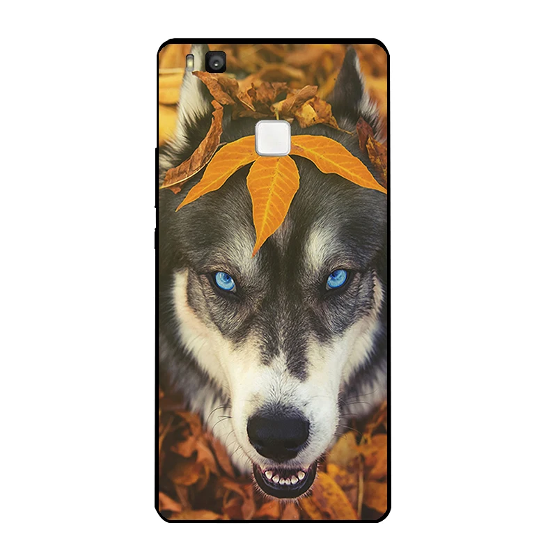 Black Soft TPU For Huawei P9 Lite Back Cover 5.2 Inch DIY Ascend G9 Phone Case Bumper Shell Husky Pattern Coque | Мобильные телефоны