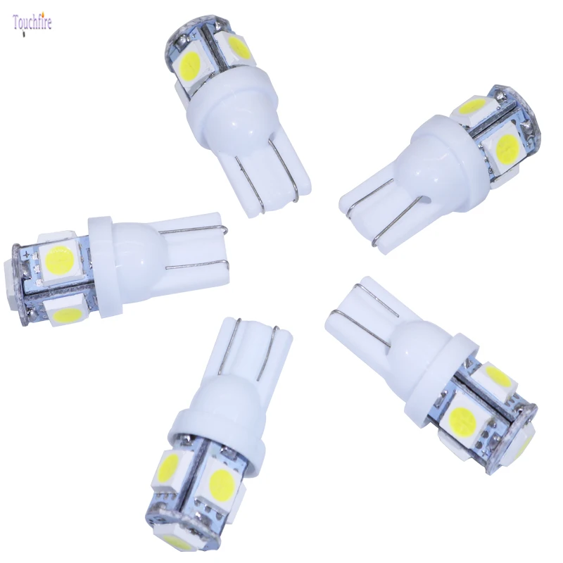 Светодиодная автомобильная лампа T10 w5w 10 шт. 12 В постоянного тока 5050SMD супербелая