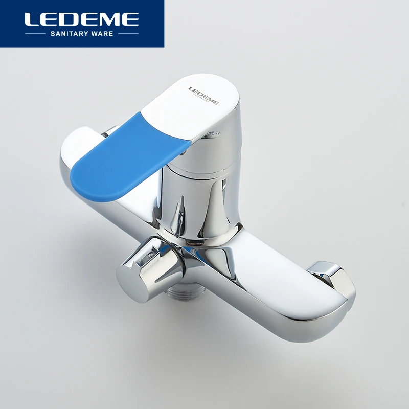 LEDEME 1 Set Bathtub Faucet Cold and Hot Water Mixer Chrome Shower Tap Long Nose Single Handle Bathroom Faucets L2253 | Обустройство