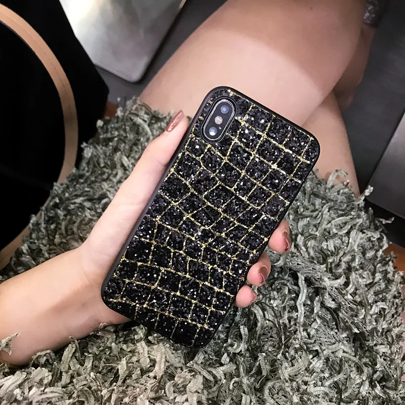 Жесткий шикарный роскошный брендовый чехол для iPhone X 10 6 6s 7 8 Plus тонкий сетчатый