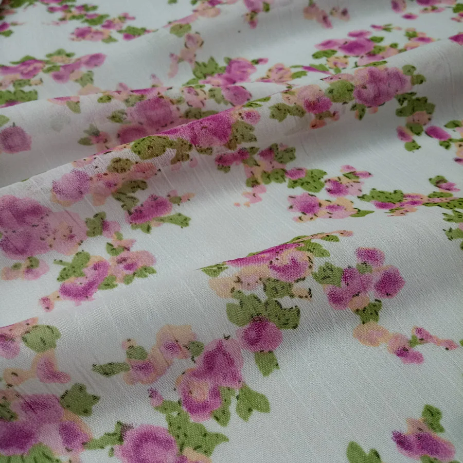 Модное шифоновое платье яркий цветок ткань летняя для платья блузки шарфа | Дом и