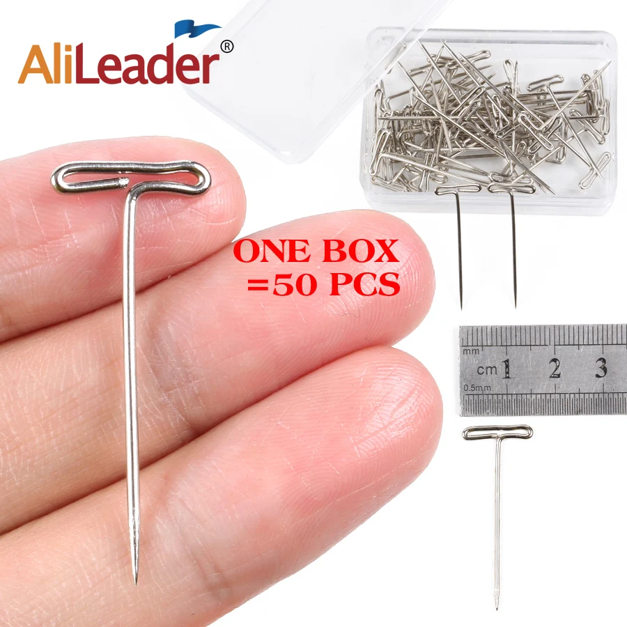 Alileader 50 шт T Pin 14 мм * 38 для парика фиксации на холсте головы парик Инструменты