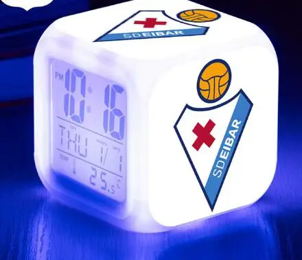 Игрушка Real Club Deportivo de La Coruna 7 цветов светодиодной вспышкой светодиодные цифровые часы-будильник испанского футбольного клуба Ла-лиги Футбол/Часы с рисунком на футбольную тематику Лучшие подарки на Рождество - Цвет: Светло-желтый