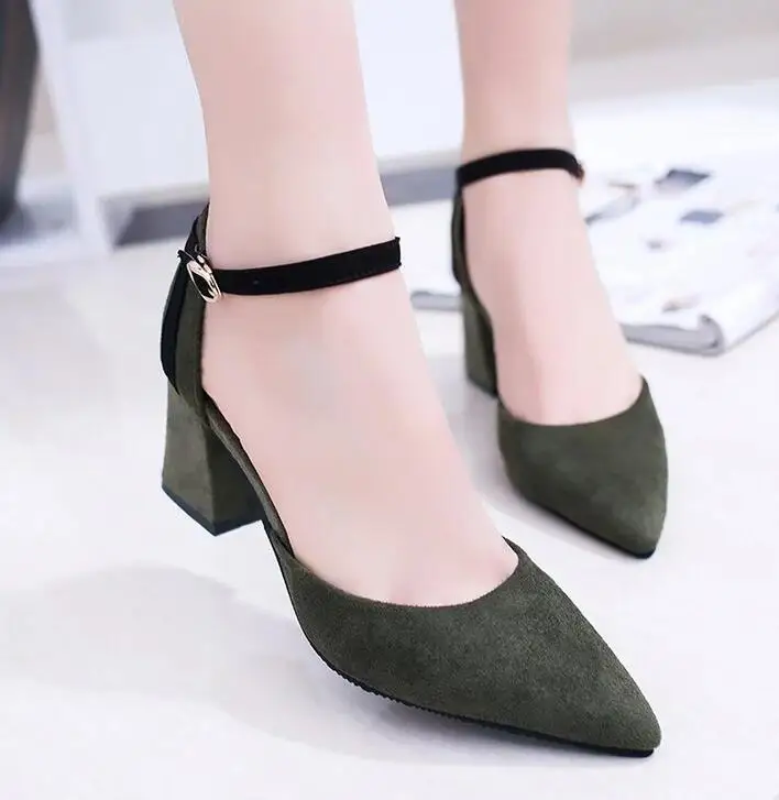 WZV 2017 new fashion women shoes high heels group of shallow mouth pointed toe spring autumn black heel woman | Обувь