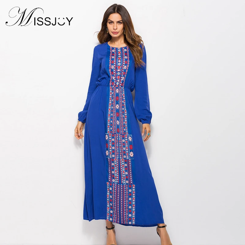 MISSJOY 2018 Новое поступление Женская модная одежда с цветочным принтом длинным