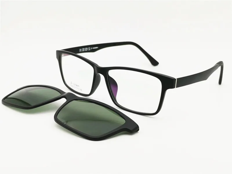 C1 balck-grey lens ULTEM Прямоугольная форма оптические очки рамки с клипсой на поляризационные негабаритных близорукость дальнозоркость солнцезащитные очки для мужчин 036 - Цвет оправы: C1 balck-grey lens