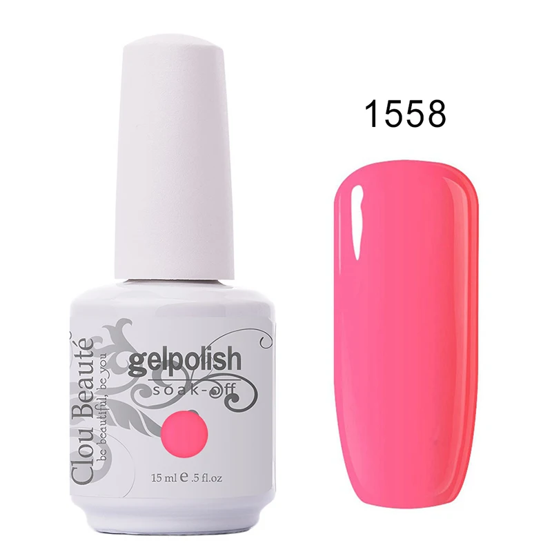 1558 Clou Beaute УФ-гель для ногтей чистый цвет Лак Профессиональный лак для ногтей гель Лаванда розовый телесный гель лак 1579 - Цвет: 1558