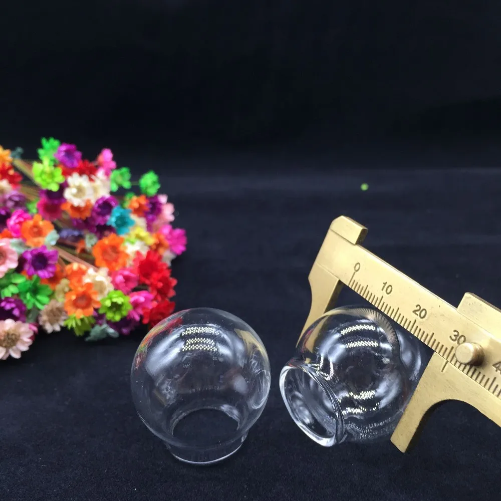 

10pcs 30*20mm Transparent Glass Mini Wish Bottle Globe Bubble Vial Cabochons necklace Pendants Orb Clear diy jewelry party gifts