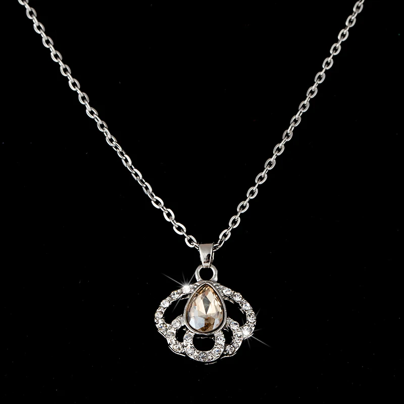 Женское колье с подвеской в форме капли воды вечерние колье-чокер зеленым