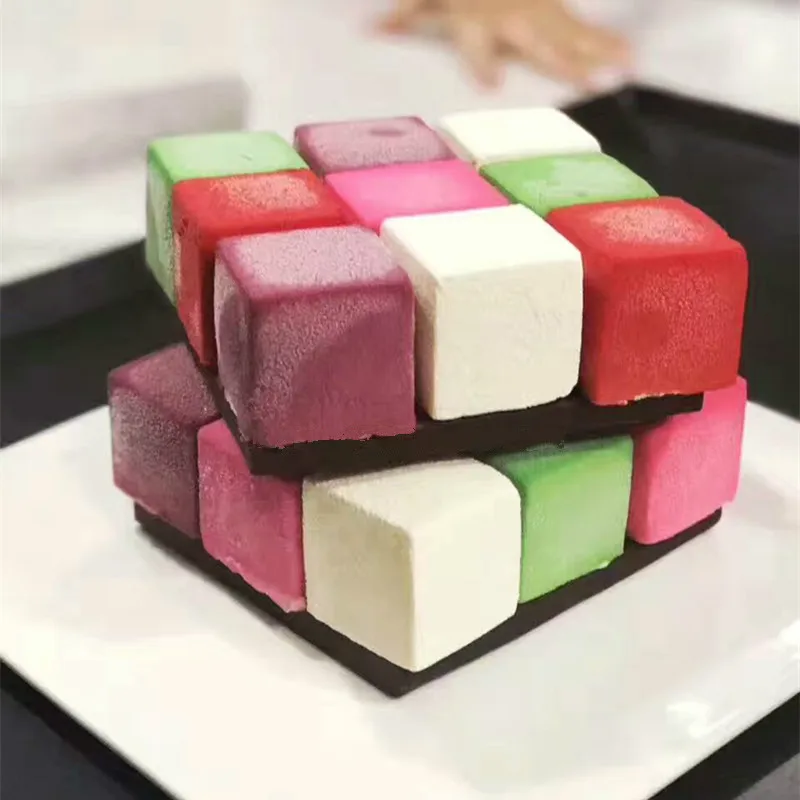 Фото 1 шт. силиконовая форма для выпечки Кубик Рубика Дом и сад 1 шт. силиконовая форма для выпечки Кубик Рубика Дом и сад