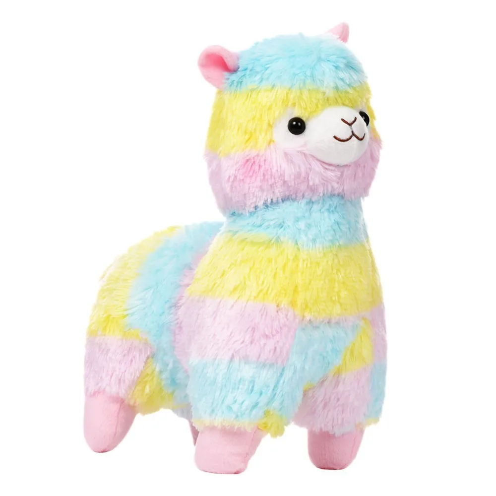 Милый брелок для ключей из альпаки Радуга Alpacasso Kawaii овечка лама мягкая плюшевая игрушка кукла рождественский подарок подвеска плюшевый брелок для ключей - Цвет: 17cm