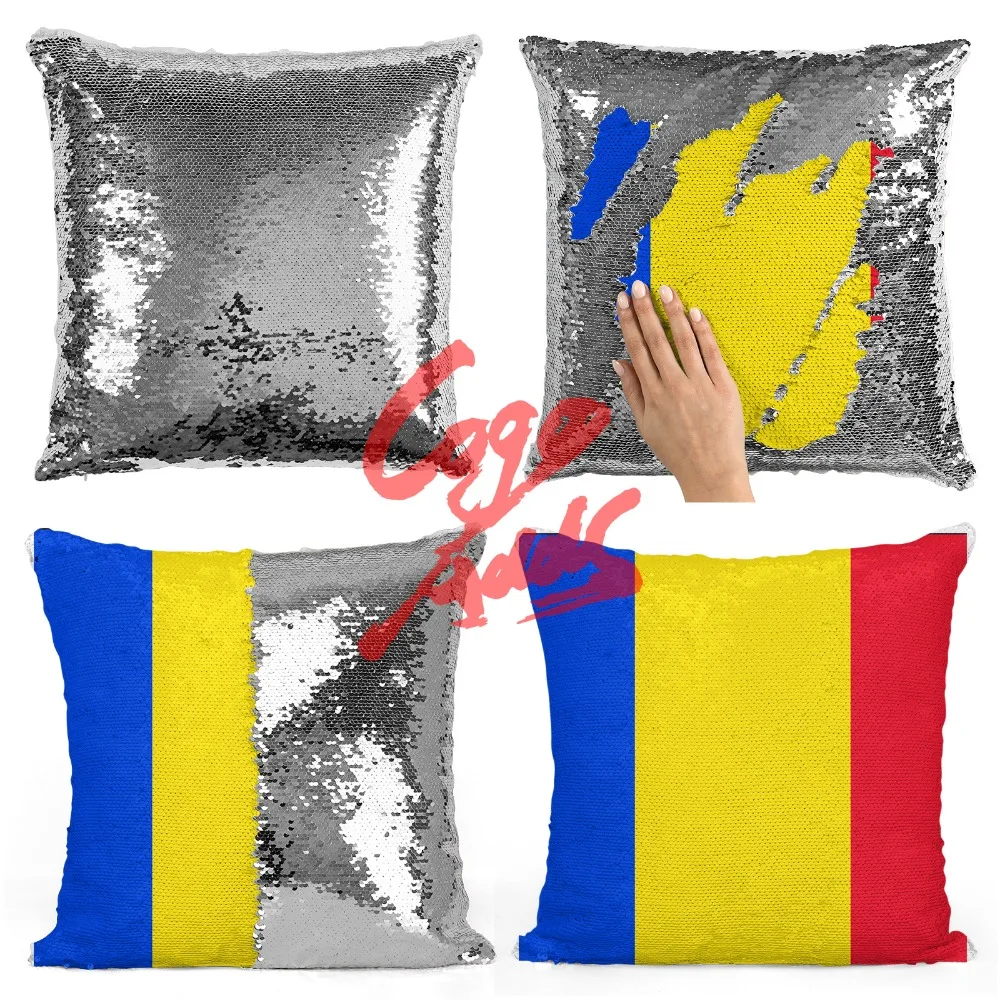 Румыния Декоративные диванные подушки Реверсивный Русалка блесток Подушка