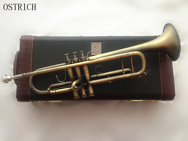 

Ostrich B Flat Professional Trumpet Antique Copper Simulation Bb Trompete Musical Instruments Brass Trombeta For Beginners