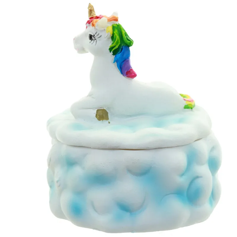 Collectible Rainbow Unicorn Cloud Trinket Box Fairy Horse Jewel Case Jewellery Keepsake with Fairytale Lid | Дом и сад