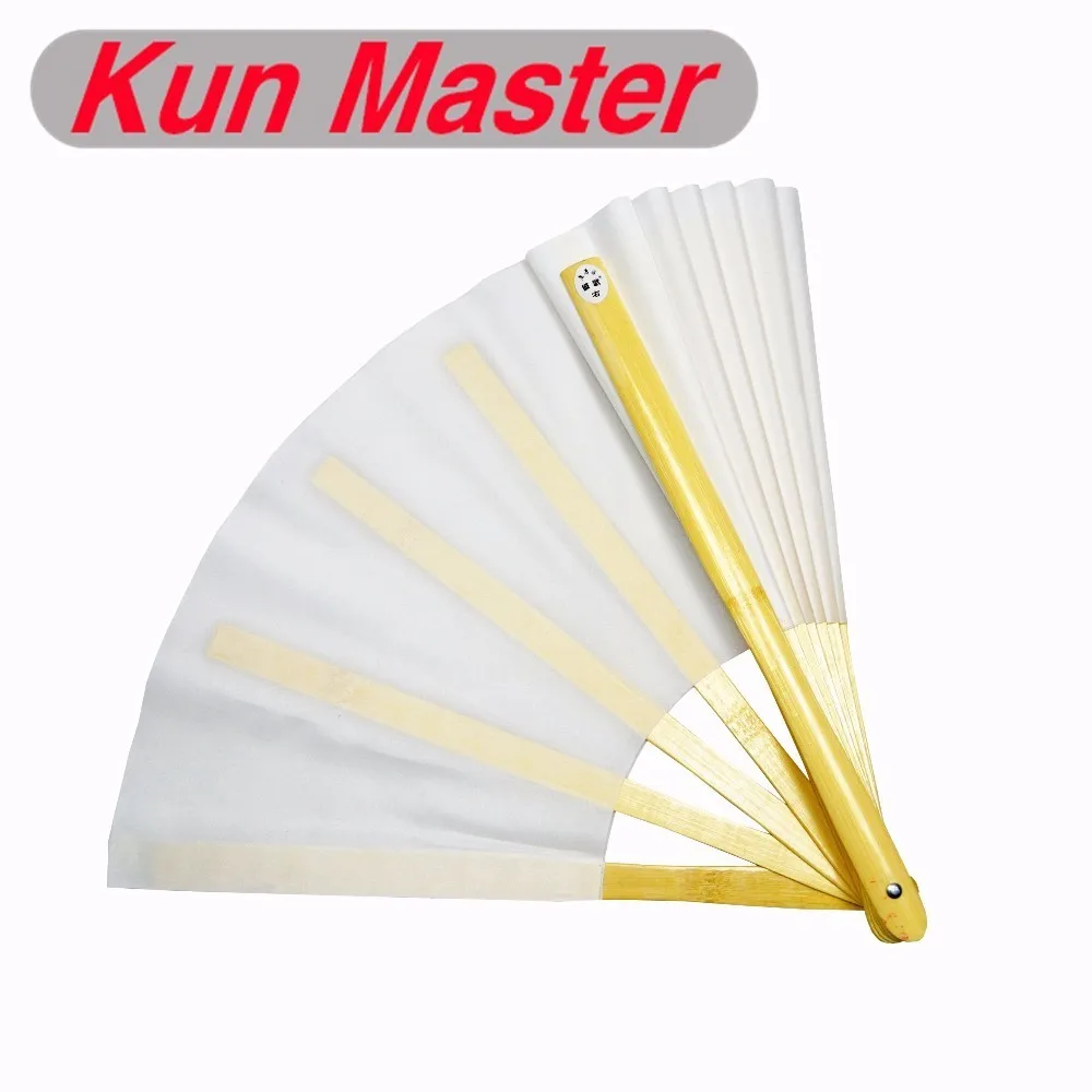 both white 34 см Kun Master Bamboo Тай Чи Кунг-фу веер боевые искусства Практика представления с обеих сторон покрывает бесплатно матч - Цвет: both white