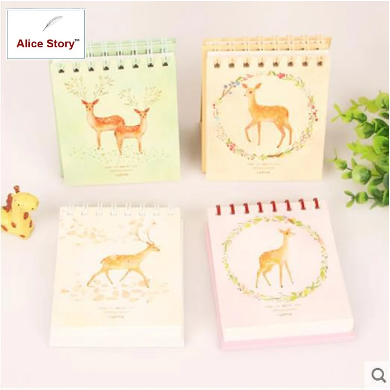 Спиральный планировщик Alice Story с изображением оленя и леса ежедневник на 100 дней