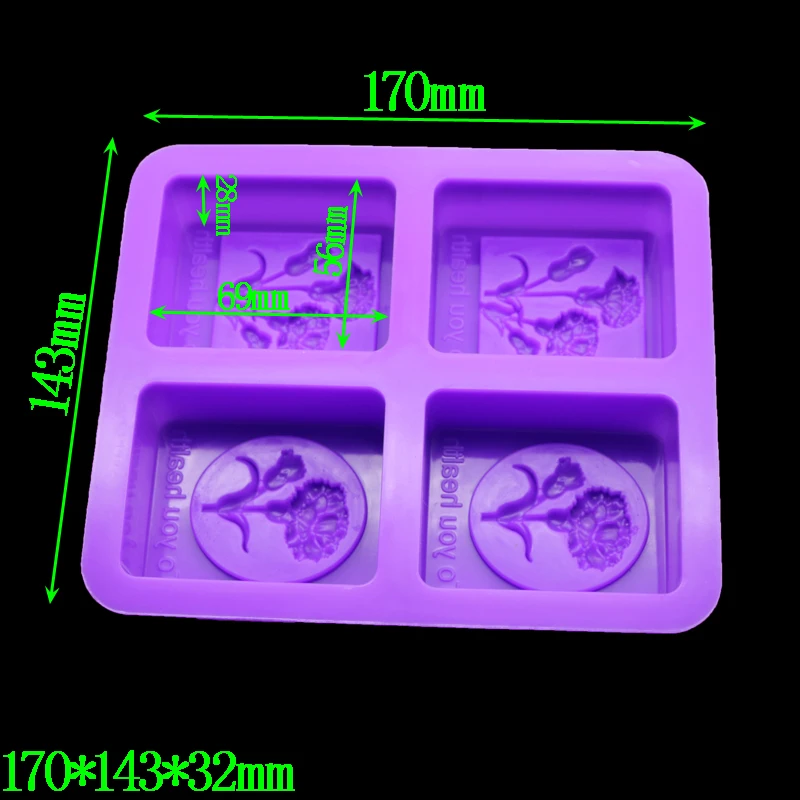 4 полость формы силиконовые Желейный пудинг натуральное мыло ручной работы делая