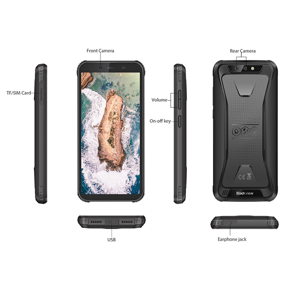 Blackview BV5500 смартфон с 5 5-дюймовым дисплеем ОЗУ 2 Гб ПЗУ 16 ГБ 4400 мАч Android 8 1 | Мобильные
