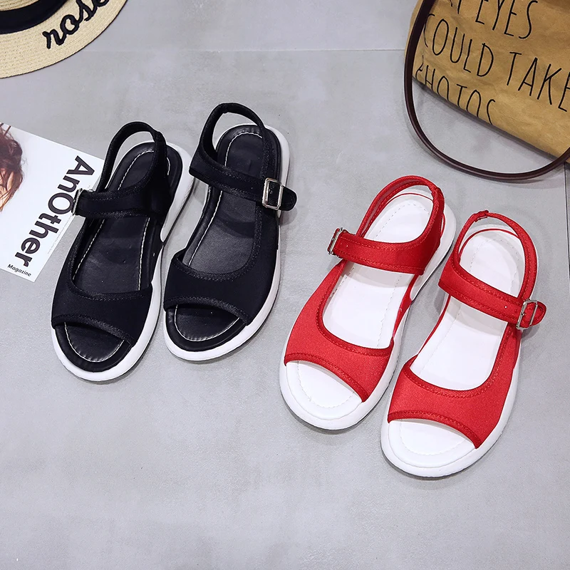 TESSFFEL 2019 Summer Casual Sandals Female buckle soft bottom flat shoes comfortable fisherman fashion sandals women | Обувь