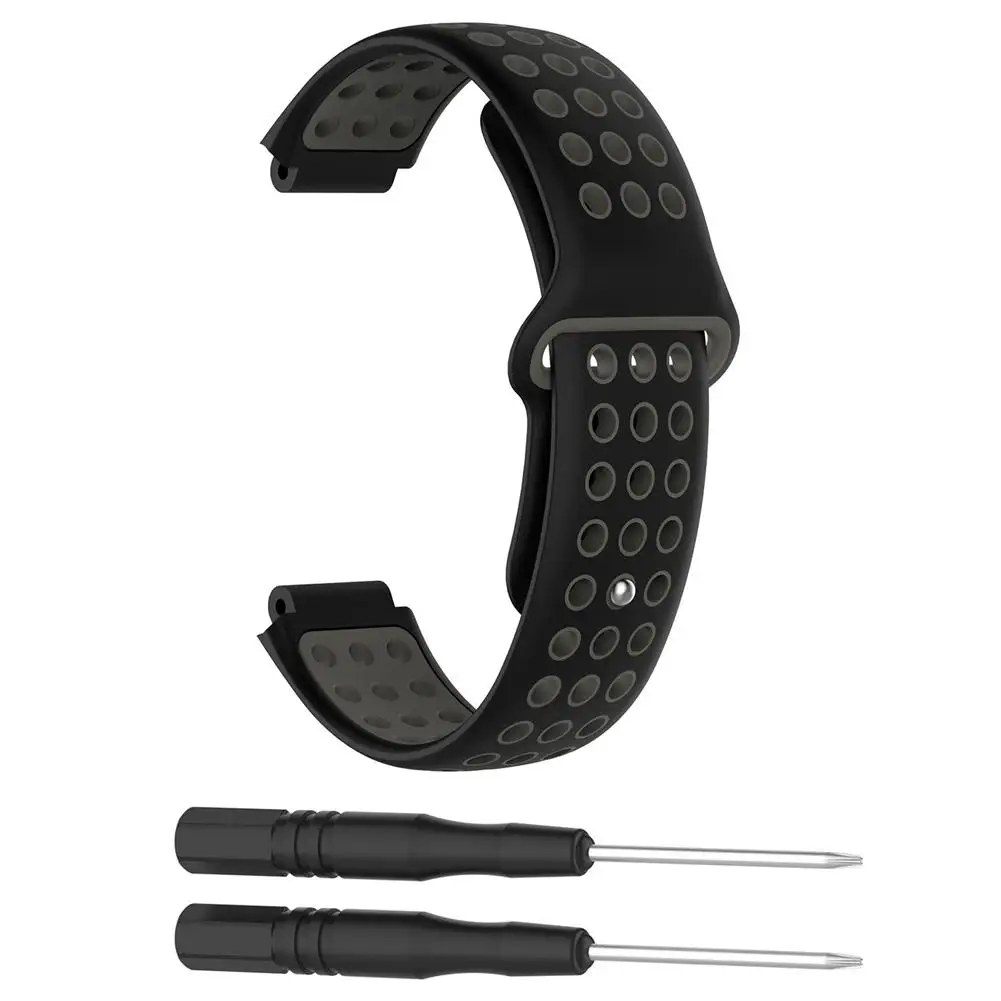 Цветной силиконовый сменный ремешок для часов Garmin Forerunner 230 235 220 620 630 735 Смарт-часы удобный ремешок - Цвет: Black
