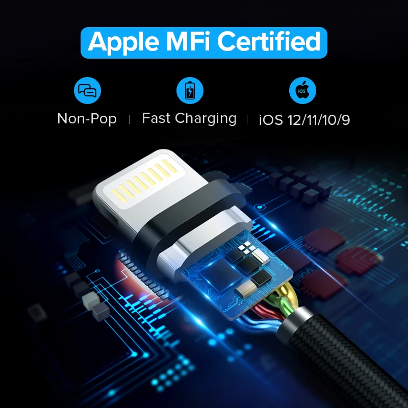 Ugreen 2.4a Lightning MFi USB кабель для iPhone 7 6 5 быстро Зарядное устройство USB кабель для iphone 8X5 5S iPad Ipod зарядки шнур
