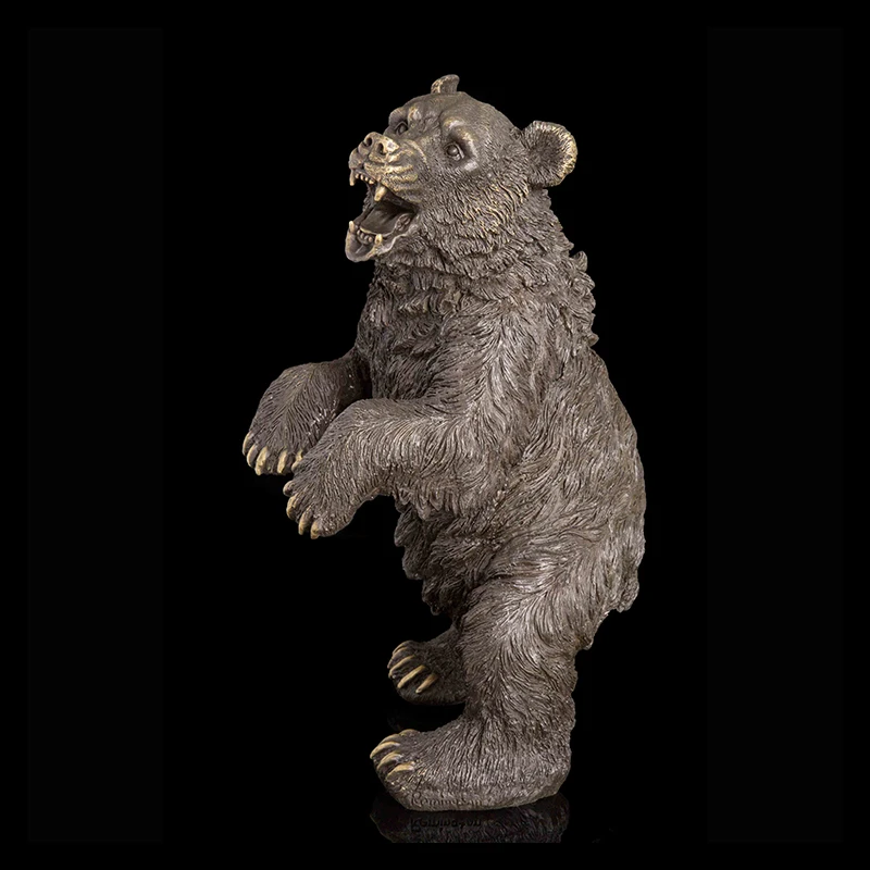 ArtsHom DW 019 Античная бронзовая скульптура гризли медведь Бронзовая статуя