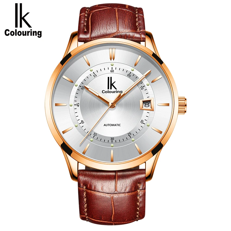 

IK colouring Watches Classic Mens Date automatic Mechanical Watch Waterproof Steel Stainless Luxury Watch Men Relogio Masculino
