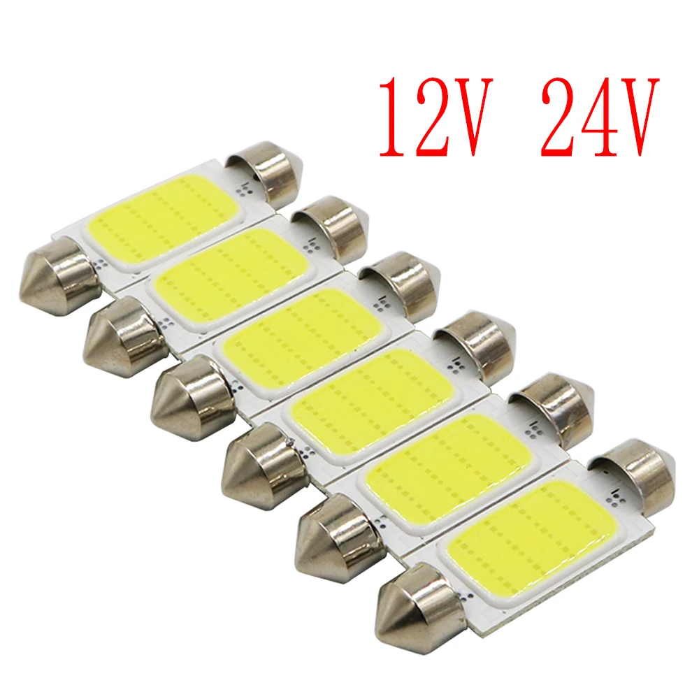 YSY 50X 12SMD Белая Гирлянда из початков купольные светильники лампа для чтения 31 мм 36