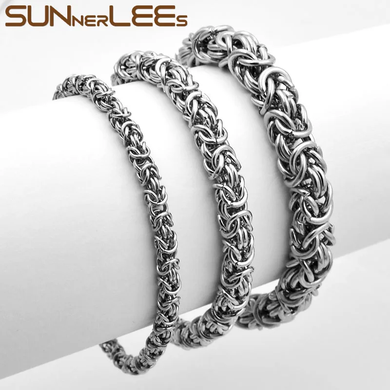 SUNNERLEES ювелирные изделия браслет из нержавеющей стали 6 мм 8 Серебряный цвет