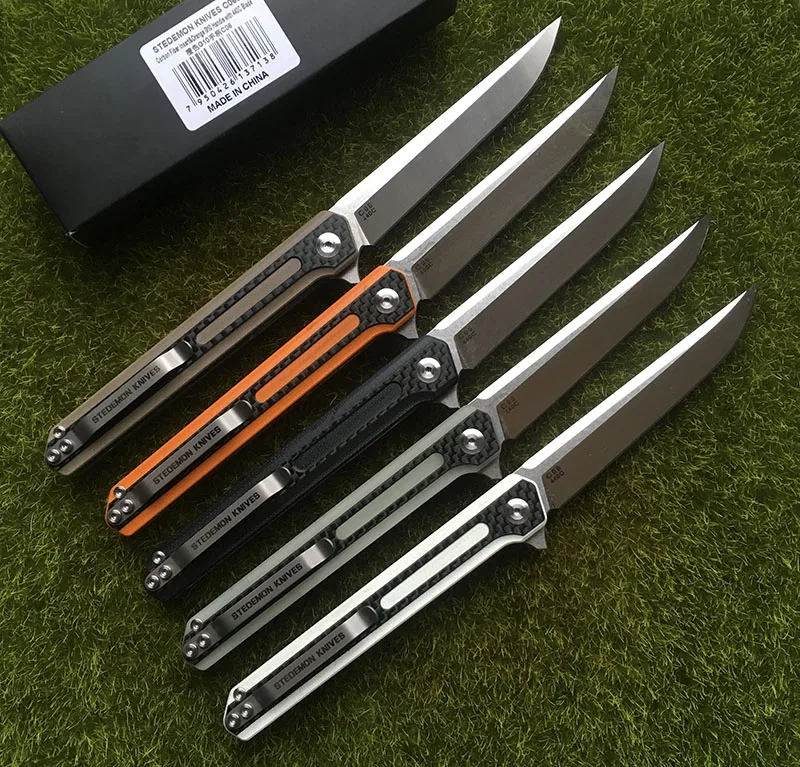 Jual STEDEMON C06 Pisau Lipat Flipper 440C Pisau KVT G10 Pegangan Serat Karbon Berkemah Berburu Luar Ruangan Pisau Saku EDC