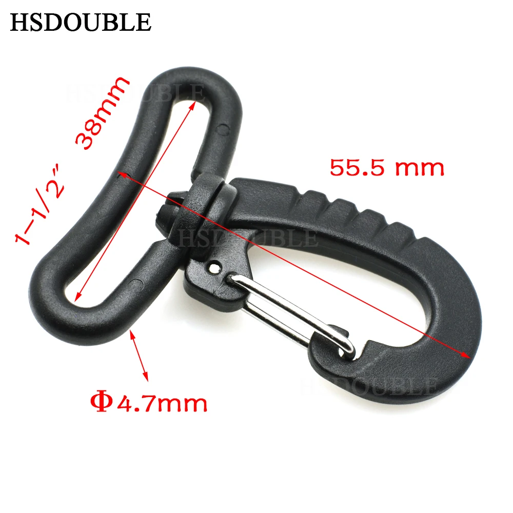 Пластиковый поворотный карабин для брелока рюкзака Пряжка ремень черный | Дом и