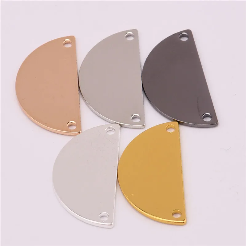 

50pcs 21*10.5MM Gold/silver color Copper Half Circle Charm for Jewelry Making pendant fit,Handmade DIY bracelet necklace