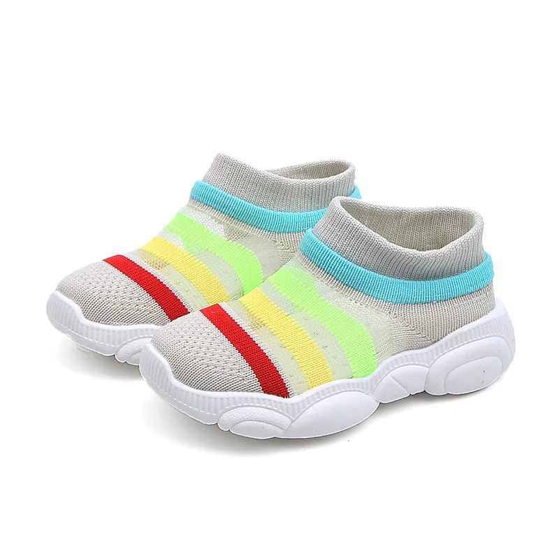 

Baby Girl Boy Socks Shoes Kids Soft Comfortable Outdoors Shoes Sneakers Stripe First Walkers Brand Anti-slip Toddler Shoes