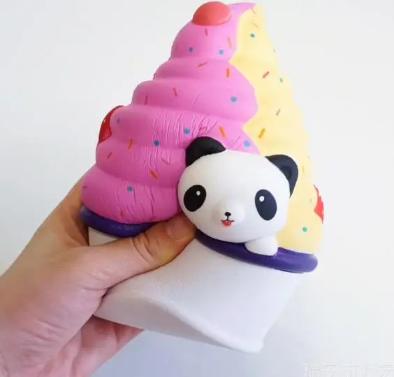 10 шт. Редкие Мягкие kawaii jumbo panda мороженое красочные сжимаемые медленно