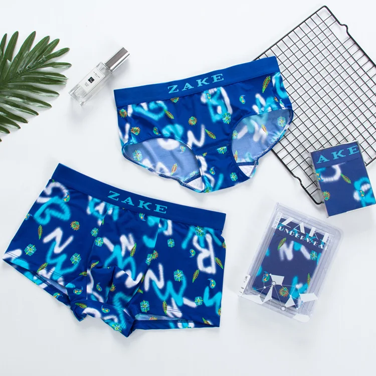 2 шт./партия шелковые трусы боксеры для влюбленных|Мужские боксеры| |