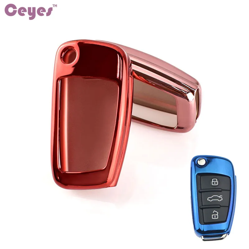 Ceyes Car Key Styling Cover Soft TPU Fob Case For Audi C6 A7 A8 R8 A1 A3 A4 A5 Q7 A6 C5 Cars Holder Shell Auto Protection | Автомобили и