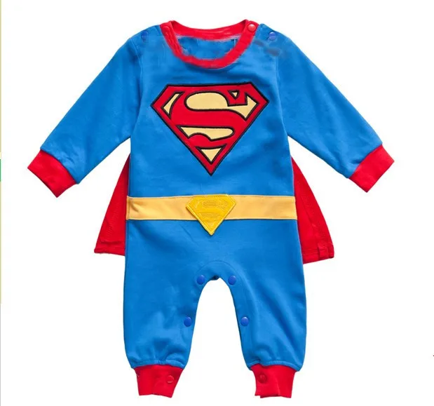 Superman Romper Christmas costume new 2016 newborn baby boy romper children superman bodysuit kids spring overall |