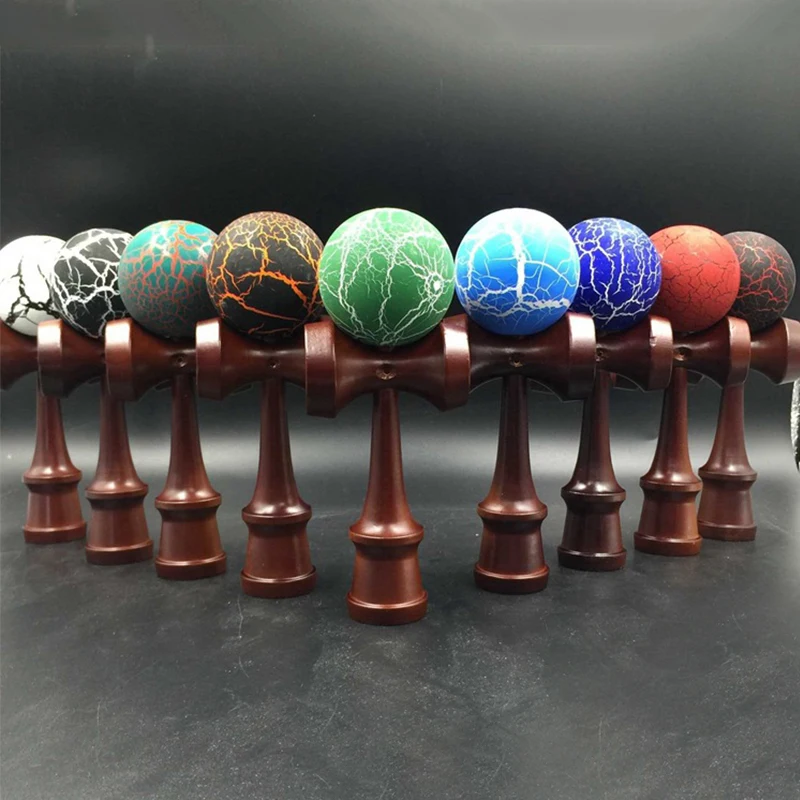 Бронзовый полный Crackle шар Kendama 18 см умелое жонглирование мяч Игрушка снятие стресса деревянные игрушки случайный цвет подарки на день рождения