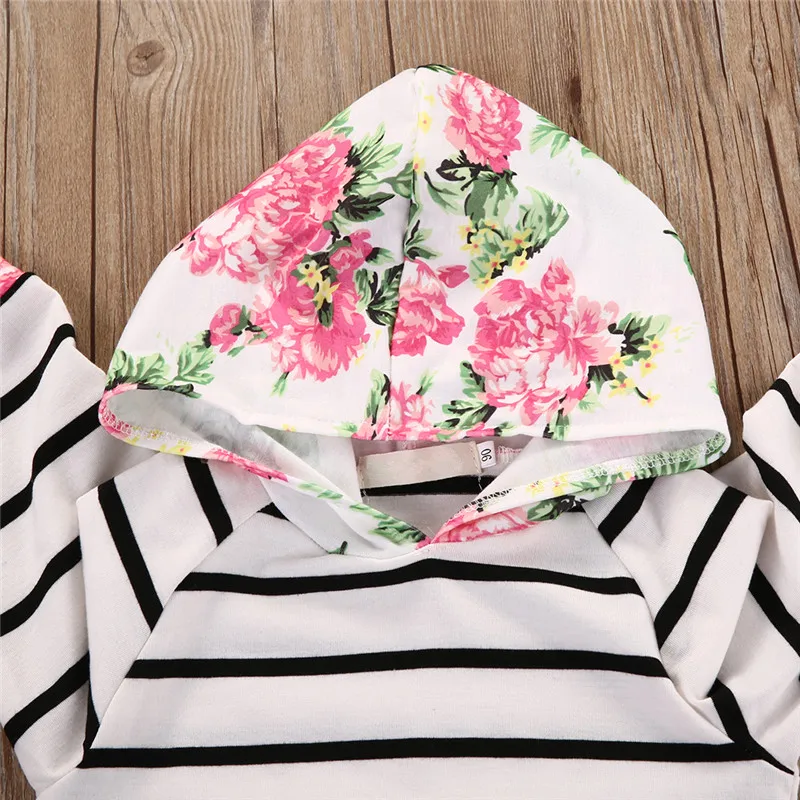 2 шт. пуловер с капюшоном и штаны в полоску|baby girl clothes|baby clothes setbaby |