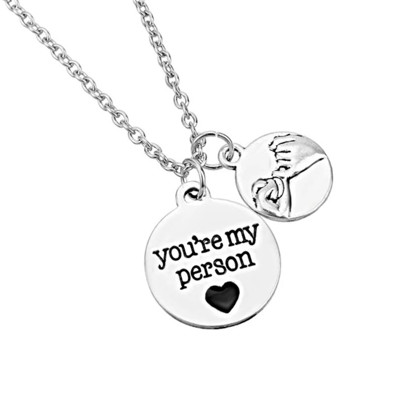 Ожерелья с сердцем и надписью You Are My Person парные Длинные ожерелья дружбы на палец