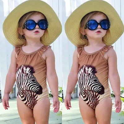 Kids Baby Girls zebra One-Piece Suits 2017 Monokini Bikini Swimwear Swimsuit Bathing Suit Beachwear Romper | Спорт и развлечения