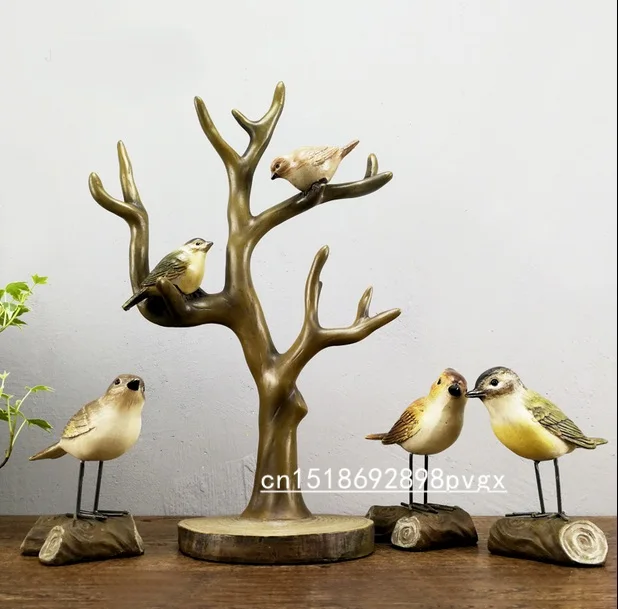 Украшения в стиле американской деревни ретро ветки птицы вилки стеллажи для